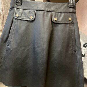 Zara Black Leather Skirt